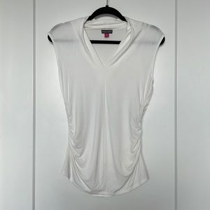 NWOT | VINCE CAMUTO | Women's | White Sleeveless Ruched V-Neck Top